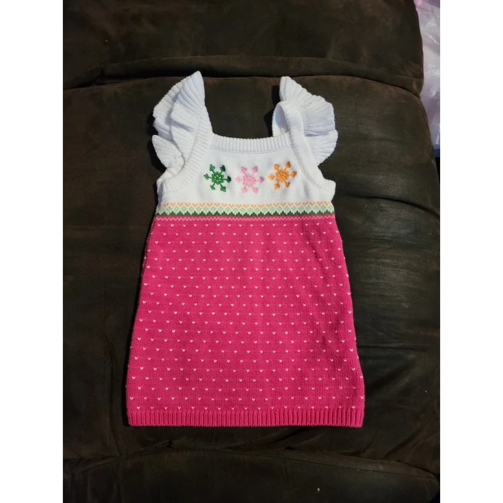 Baby girl dress gymboree cheery all the way snowflake sweater dress 12 18 months